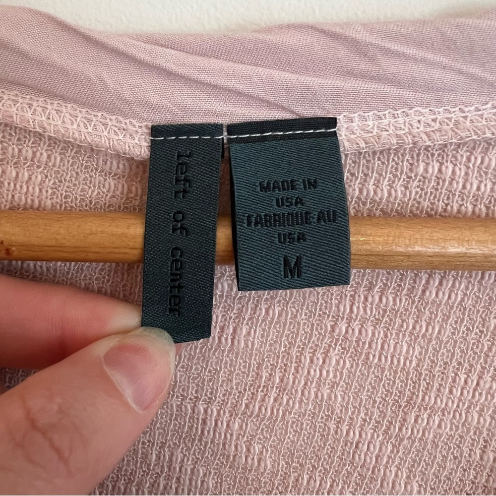 Anthropologie Left of Center Tunic Sweater Size Medium Textured Powder‎ Pink - Picture 3 of 7